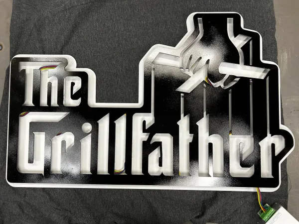 THE GRILLFATHER Steel Sign with LED Backlight w/ Remote - Image 2