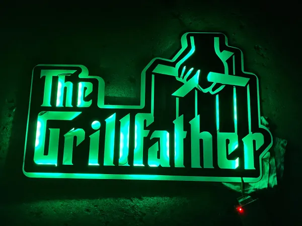 THE GRILLFATHER Steel Sign with LED Backlight w/ Remote - Image 3