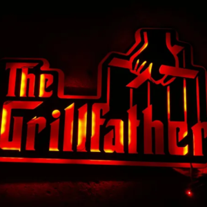 THE GRILLFATHER Steel Sign with LED Backlight w/ Remote